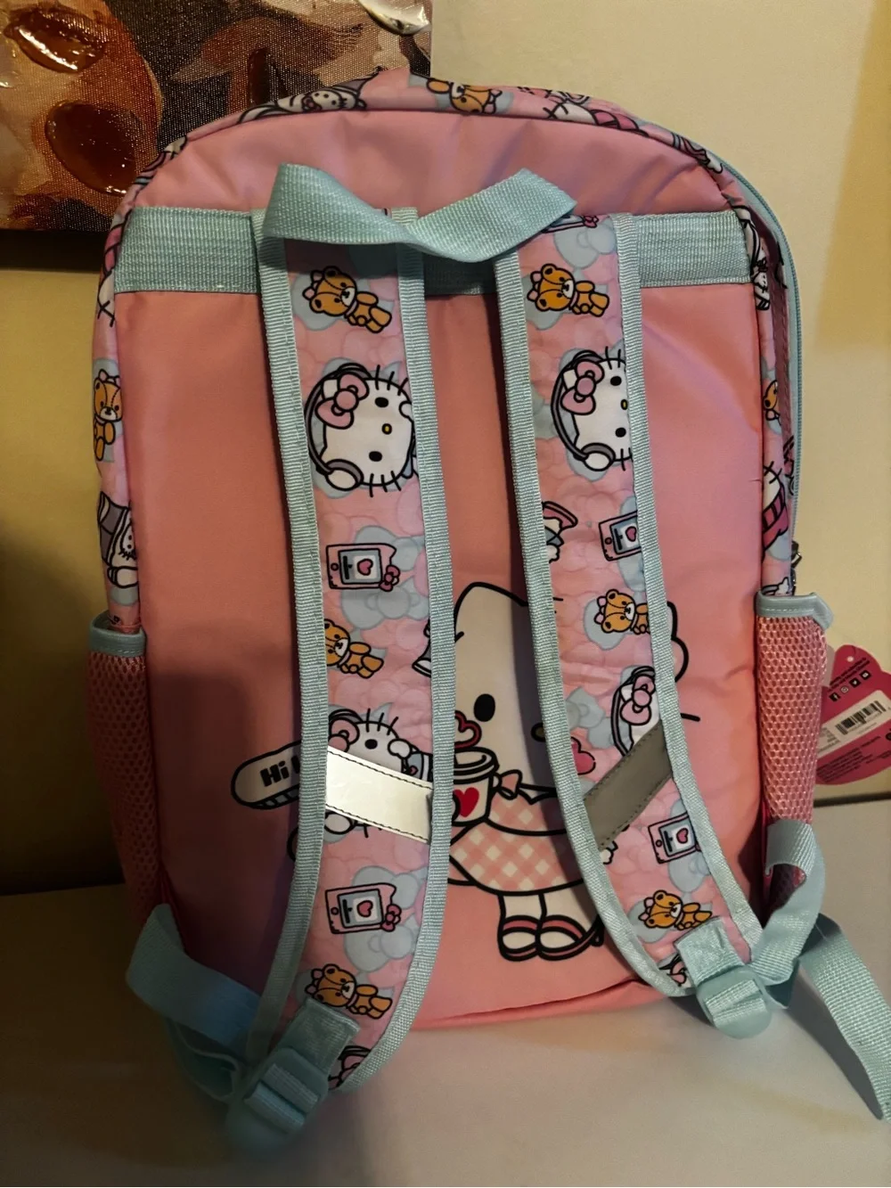 Hello Kitty Pink and Light Blue Kids Backpack with 'You Glow Girl!' Design